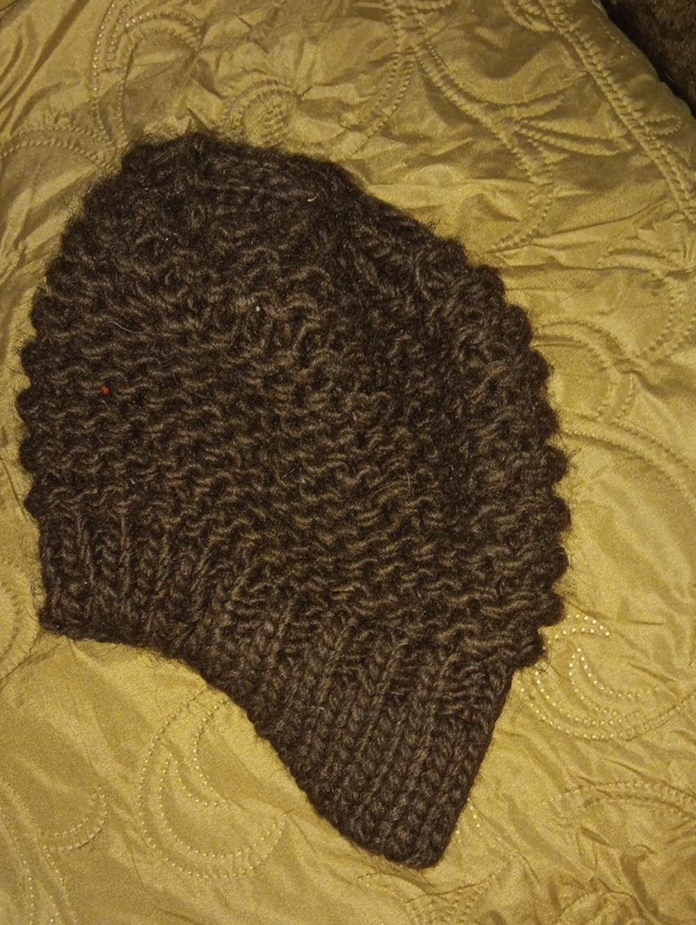Chunky Knit Brown Beanie